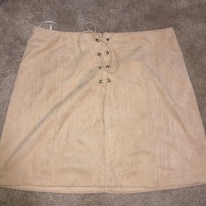 Suede Lace up skirt